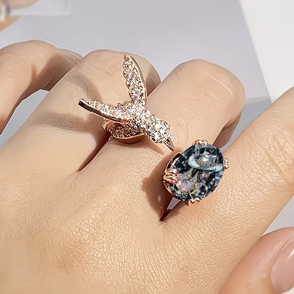 Cowboy Hat & Boots Crystal Ring
