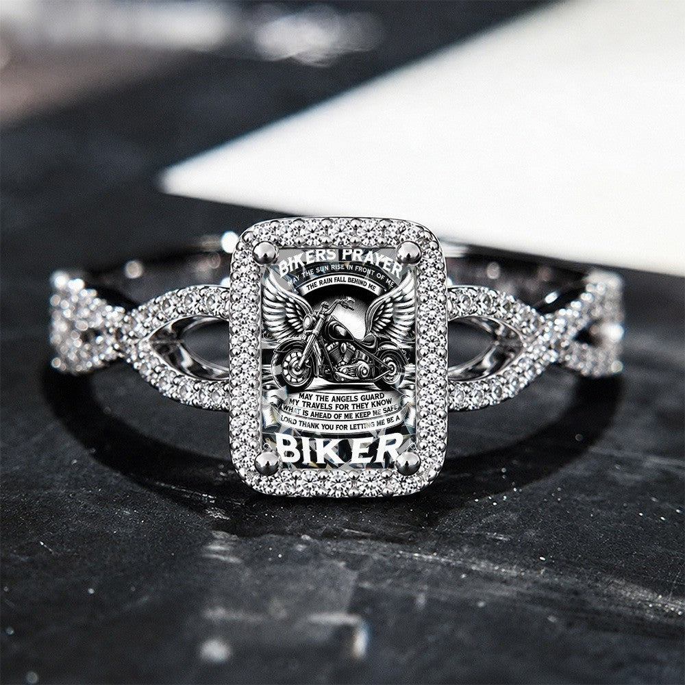Motorcycle Prayer Square Ring