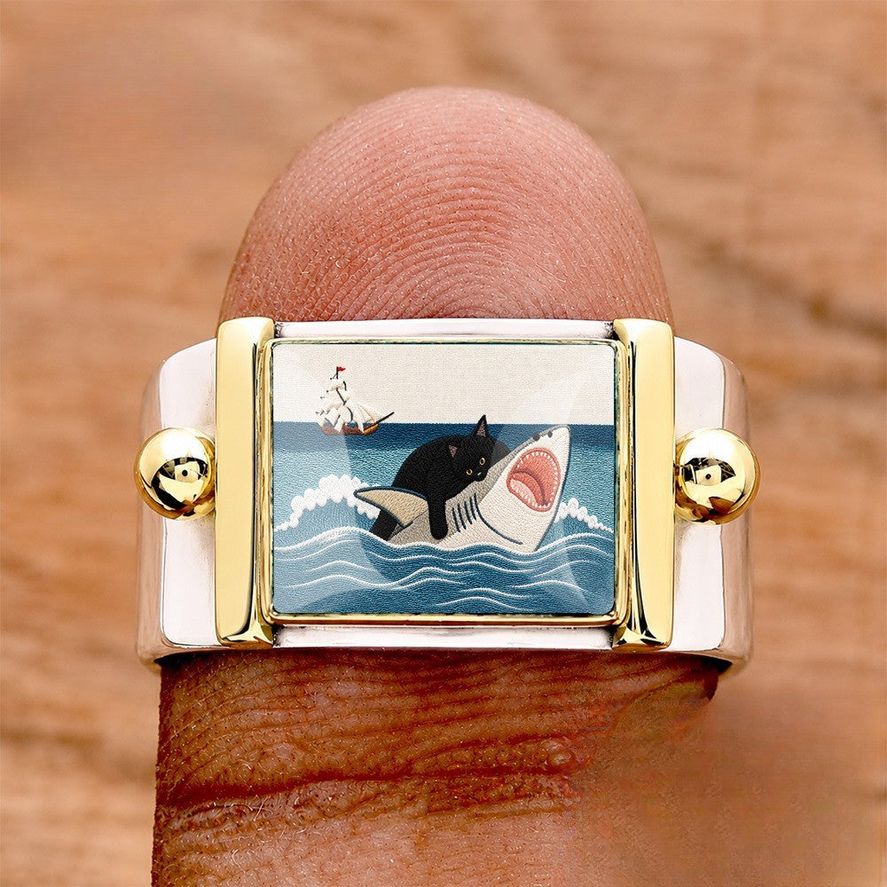 Shark & Boat Square Ring