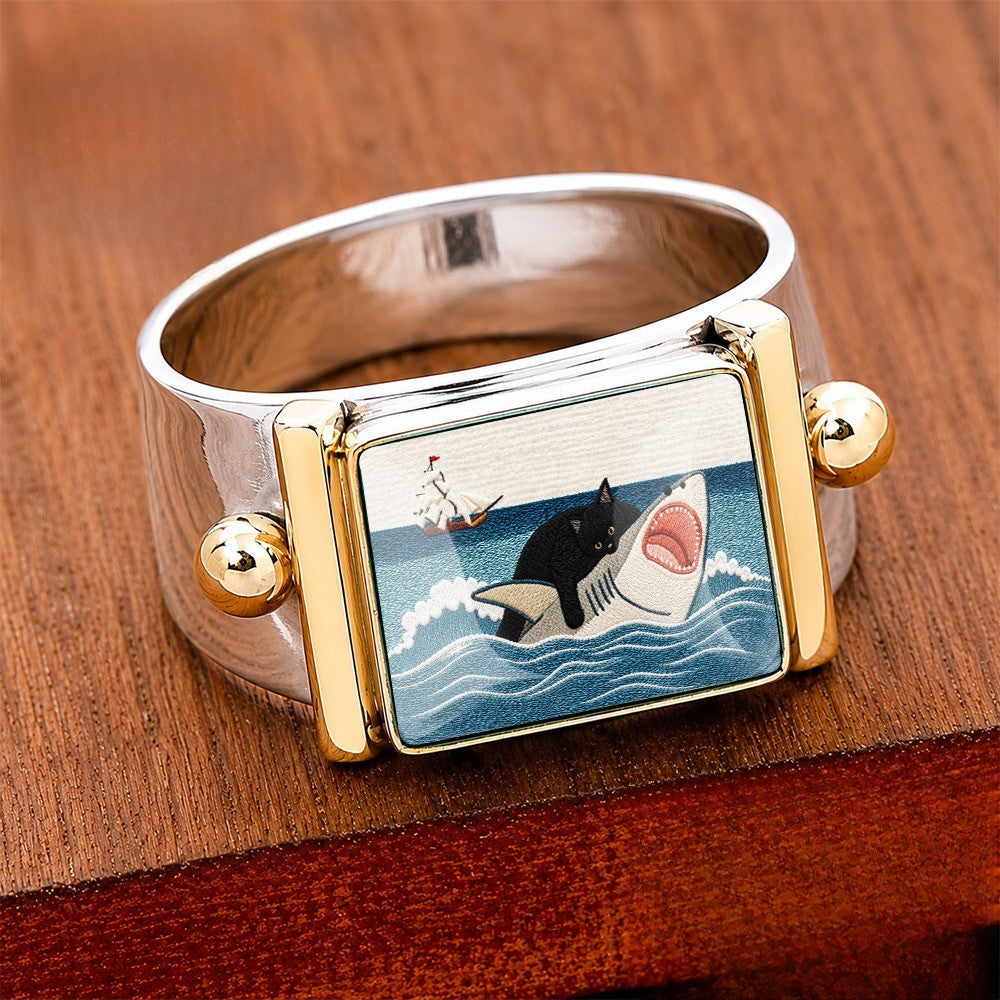 Shark & Boat Square Ring