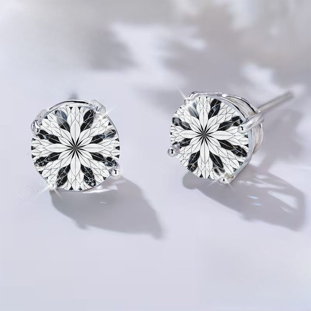 Black & White Starburst Stud Earrings
