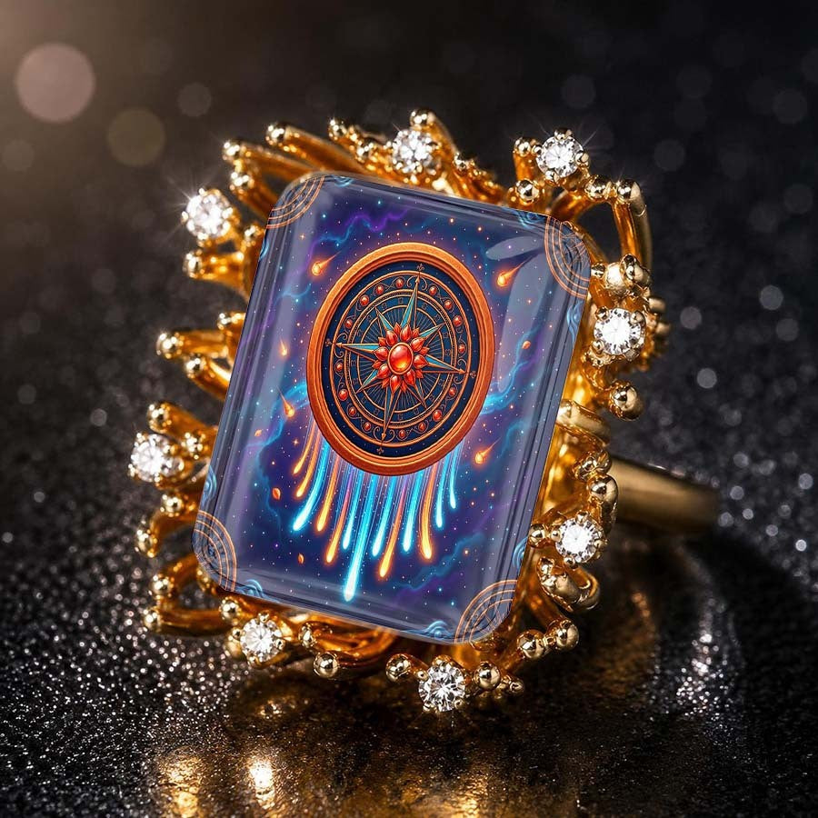 Cosmic Compass Square Ring