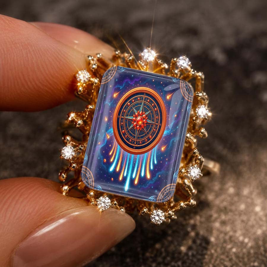 Cosmic Compass Square Ring
