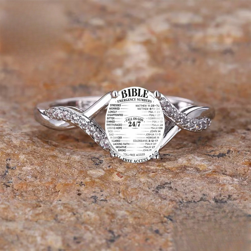 Twisted Scripture Pave Ring