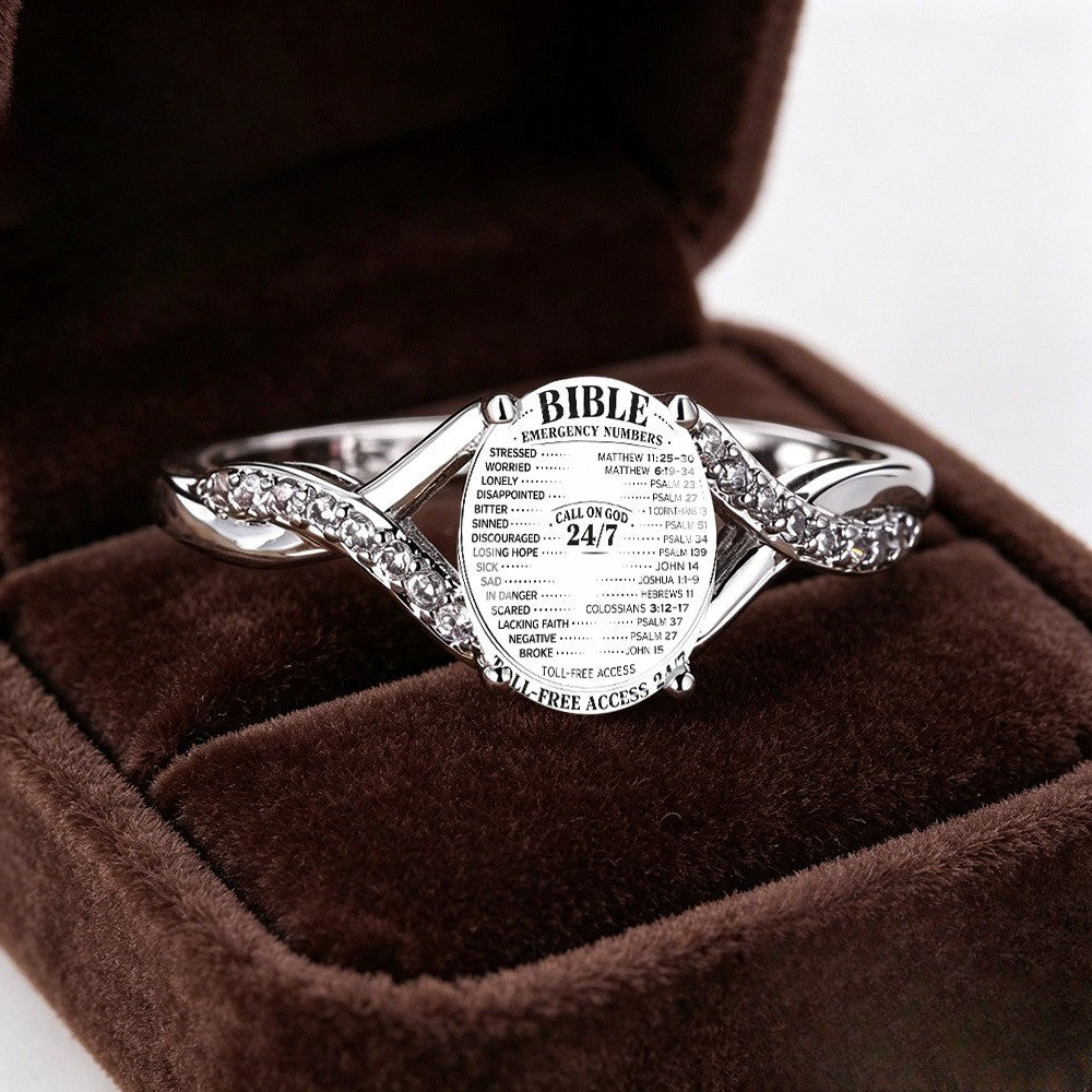 Twisted Scripture Pave Ring