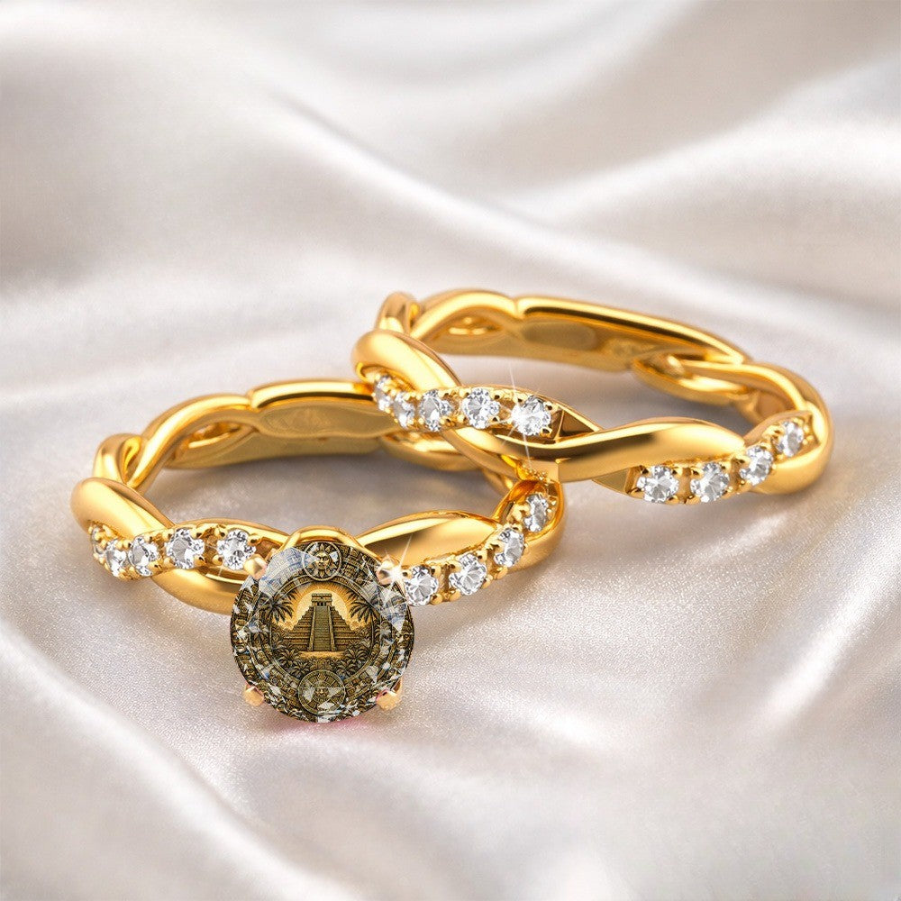 Mayan Pyramid Crystal Ring