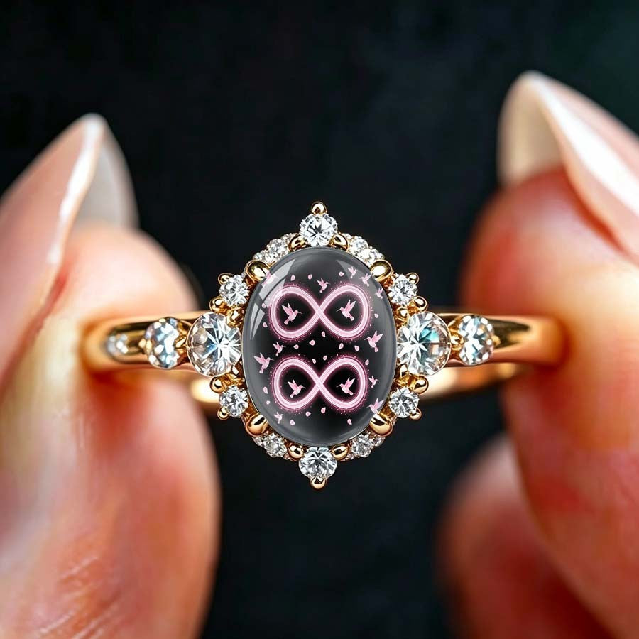 Double Infinity Oval Ring