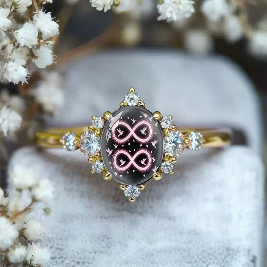 Double Infinity Oval Ring
