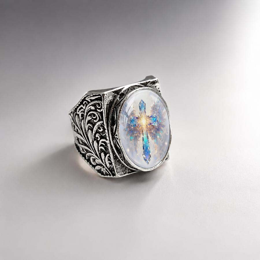 Filigree Cross Statement Ring
