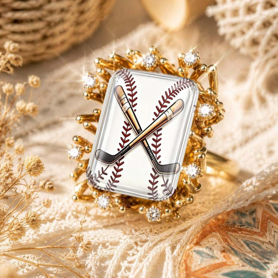 Crossed Bats Statement Ring