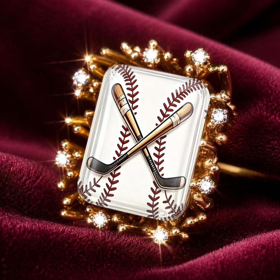 Crossed Bats Statement Ring