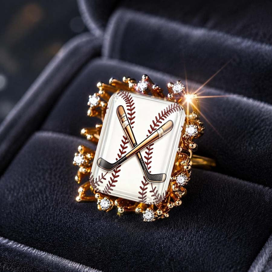 Crossed Bats Statement Ring