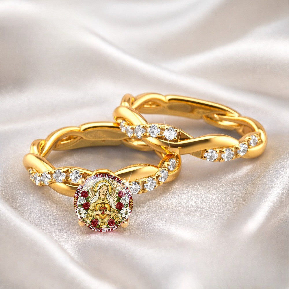 Twisted Band Madonna Heart Ring