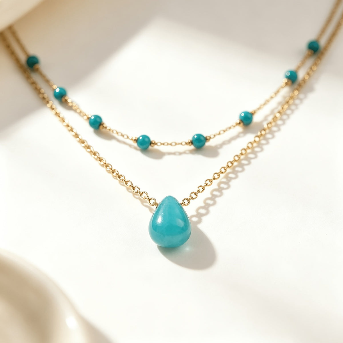 Turquoise Drop Layered Necklace