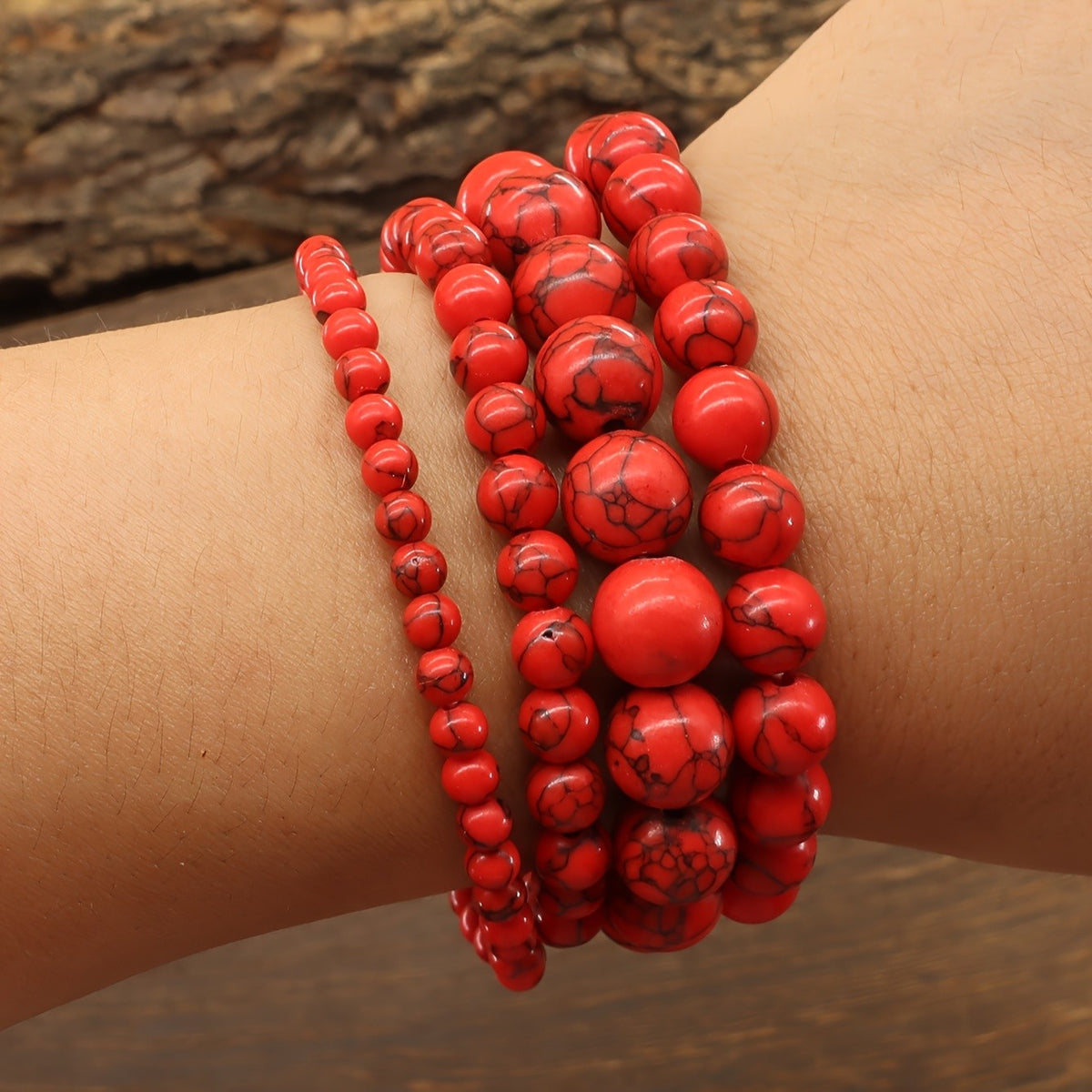 Marbled Turquoise Stretch Bracelet Set