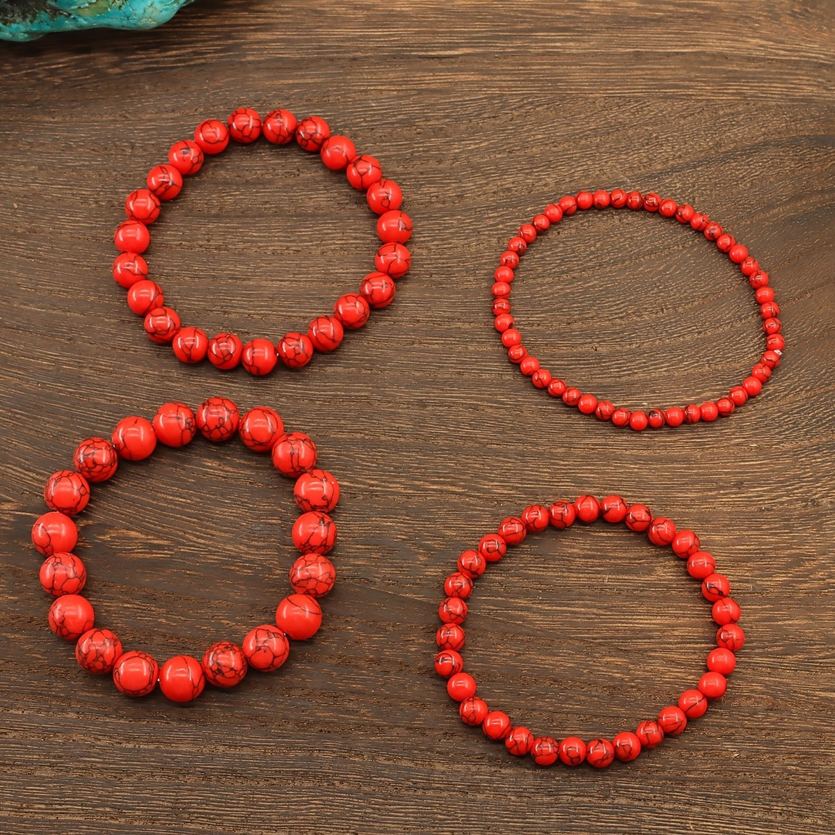 Marbled Turquoise Stretch Bracelet Set