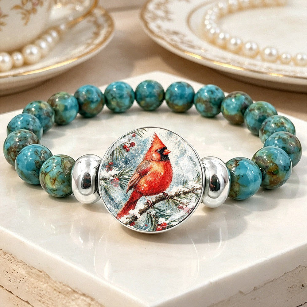 Red Cardinal Stone Bracelet