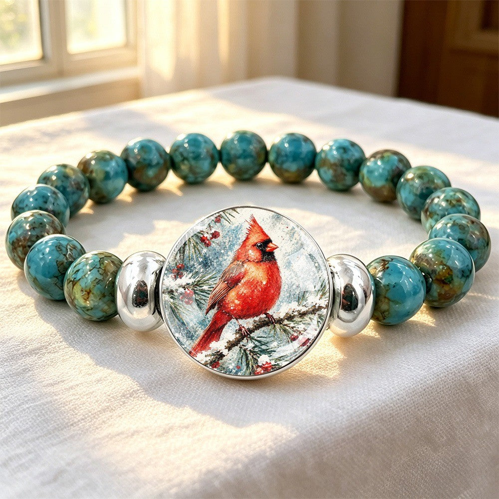 Red Cardinal Stone Bracelet