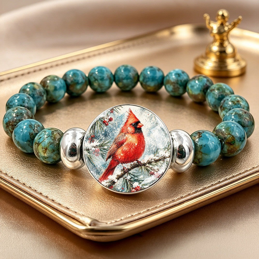 Red Cardinal Stone Bracelet