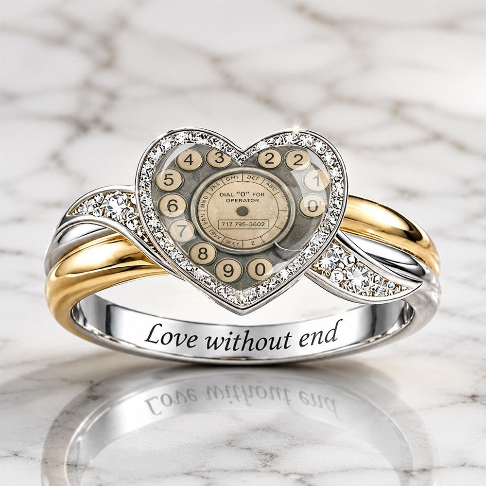Vintage Rotary Dial Heart Ring