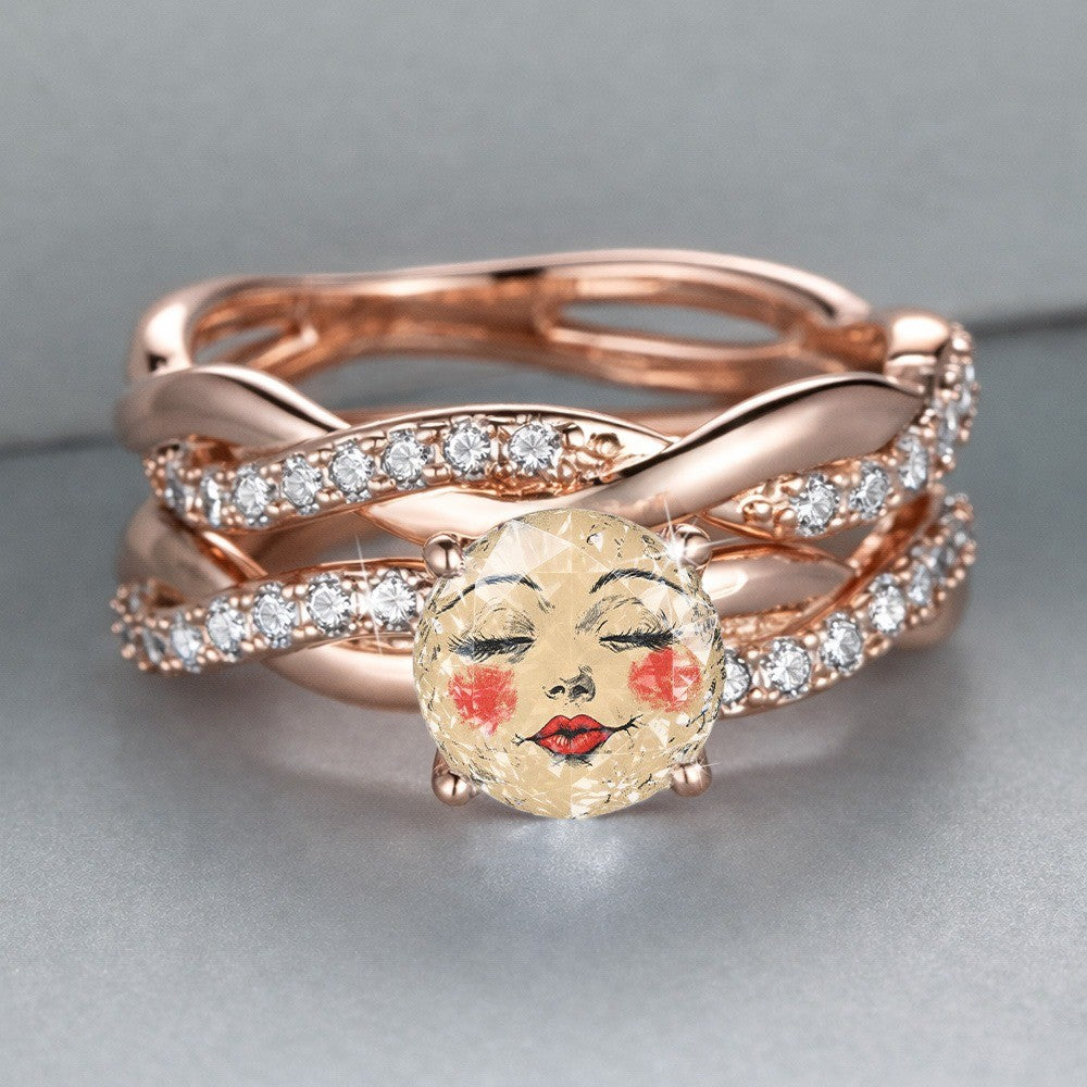 Illustrated Face Statement Ring