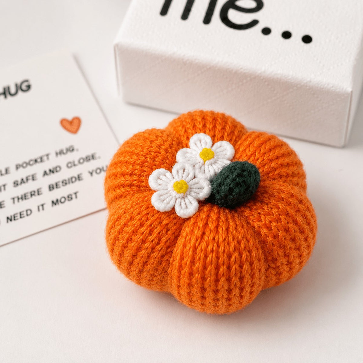 Knit Pumpkin Pocket Hug