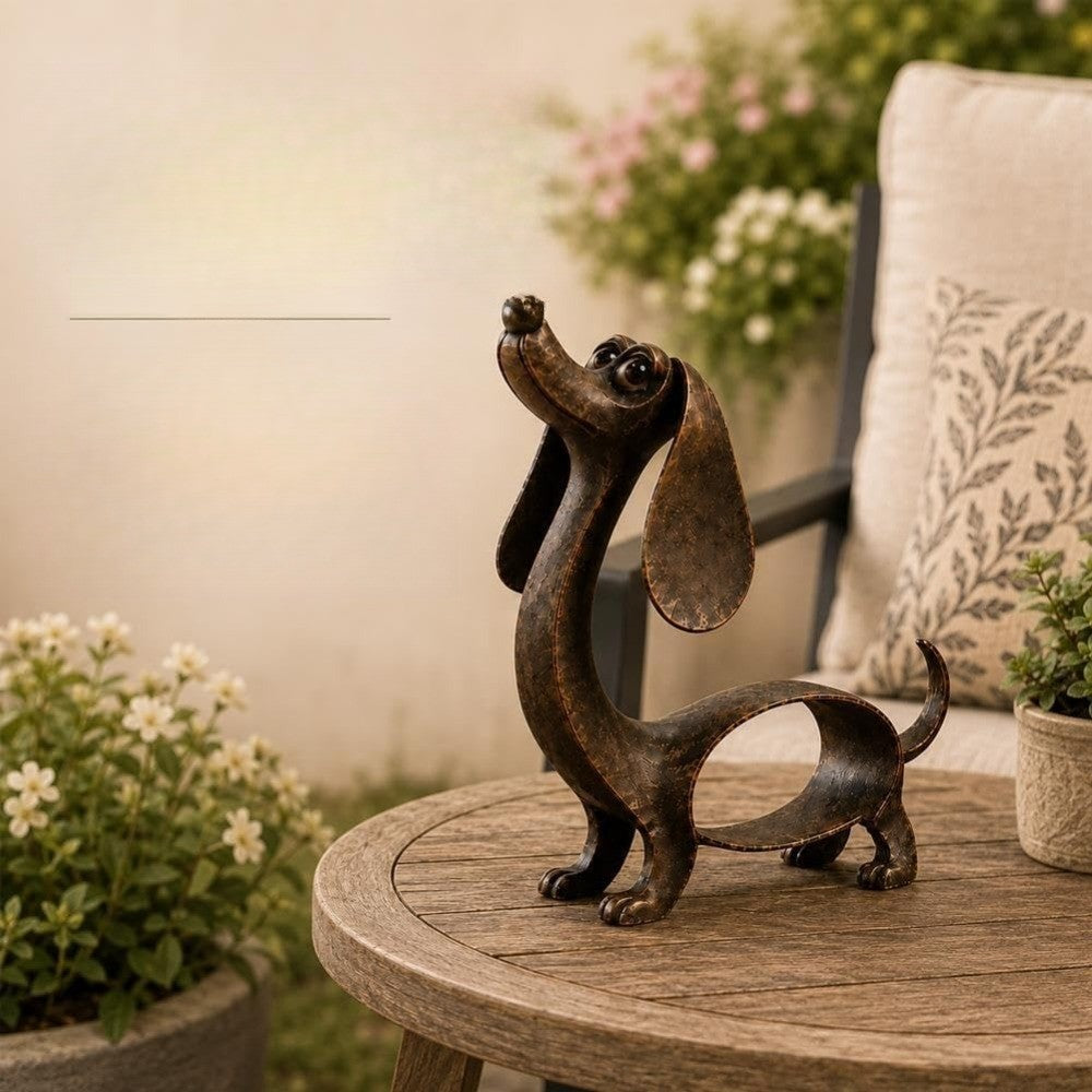 Antique Bronze Dachshund Figurine