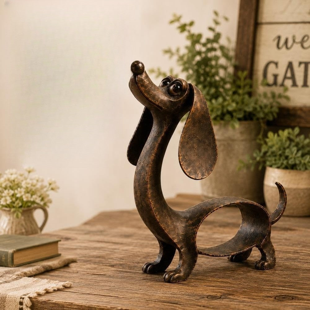 Antique Bronze Dachshund Figurine