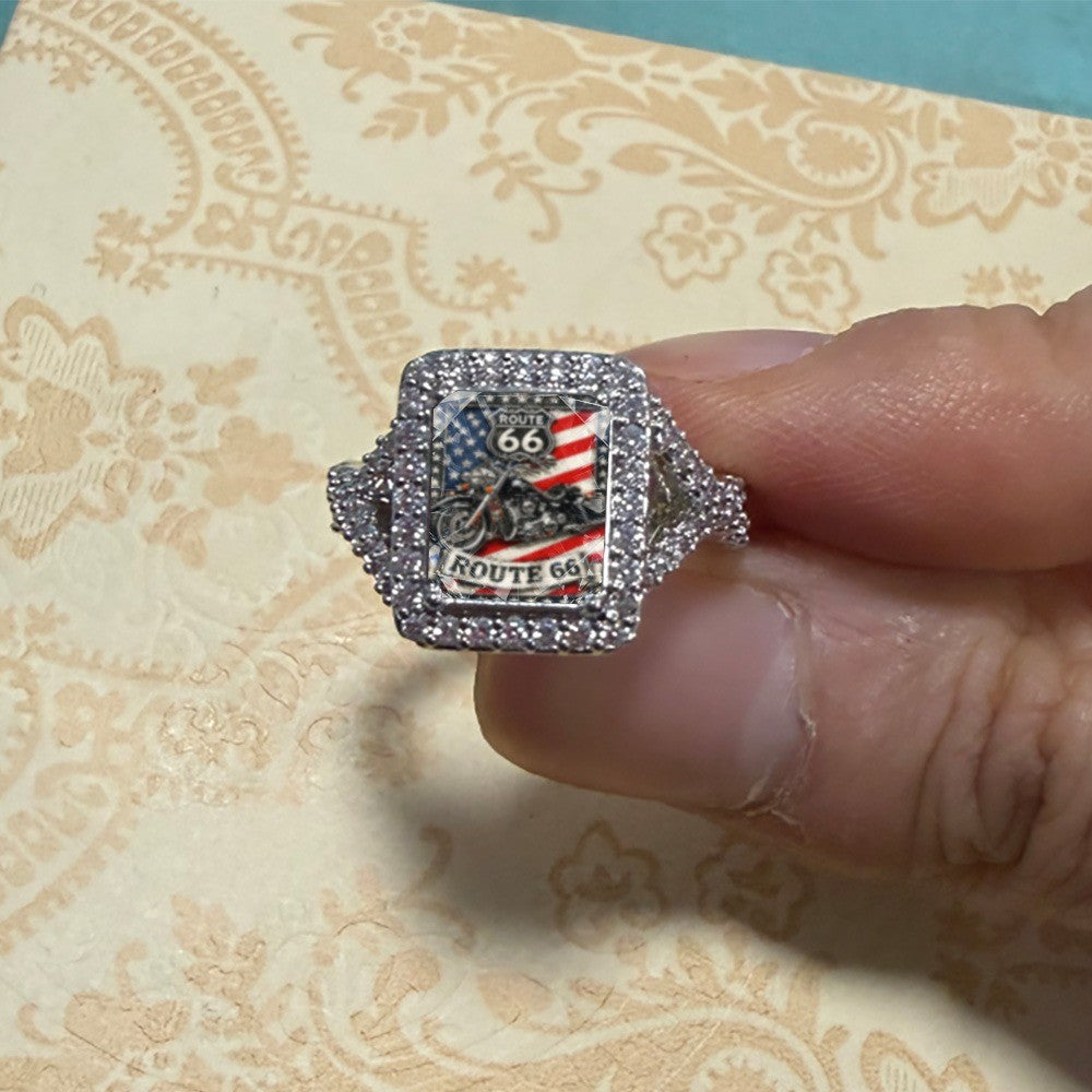 Motorcycle Route Square Ring