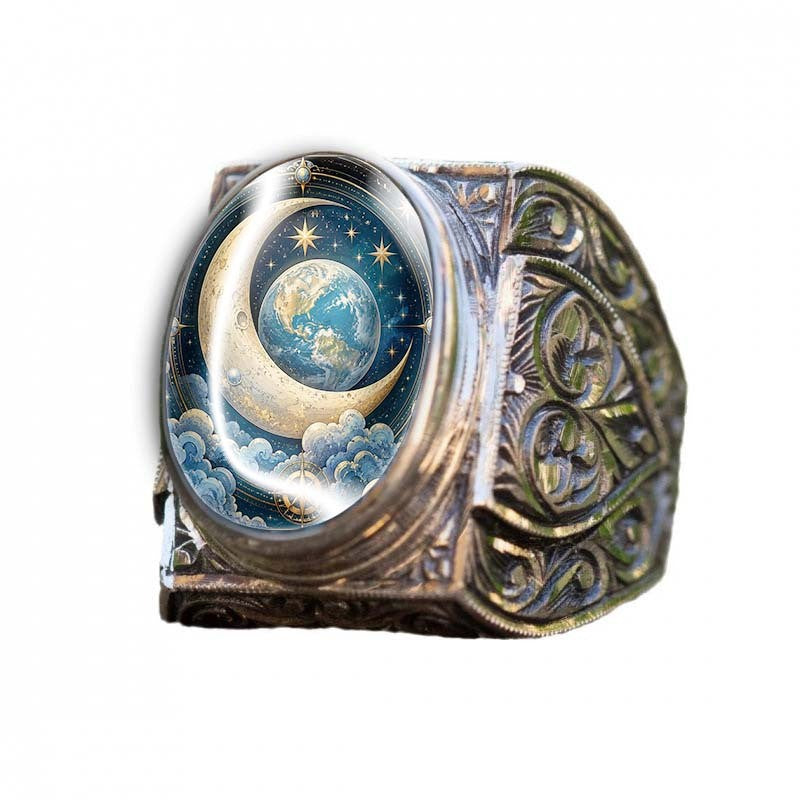 Celestial Earth & Moon Ring