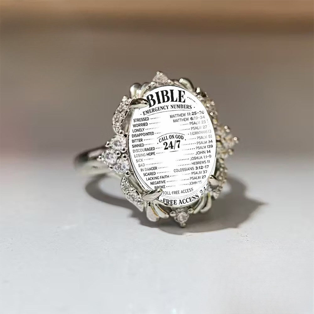 Scripture Emergency Numbers Ring