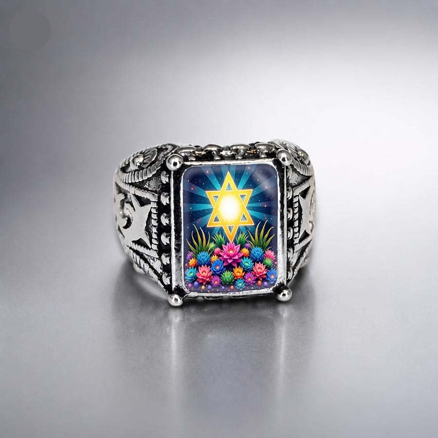 Star & Succulent Square Ring