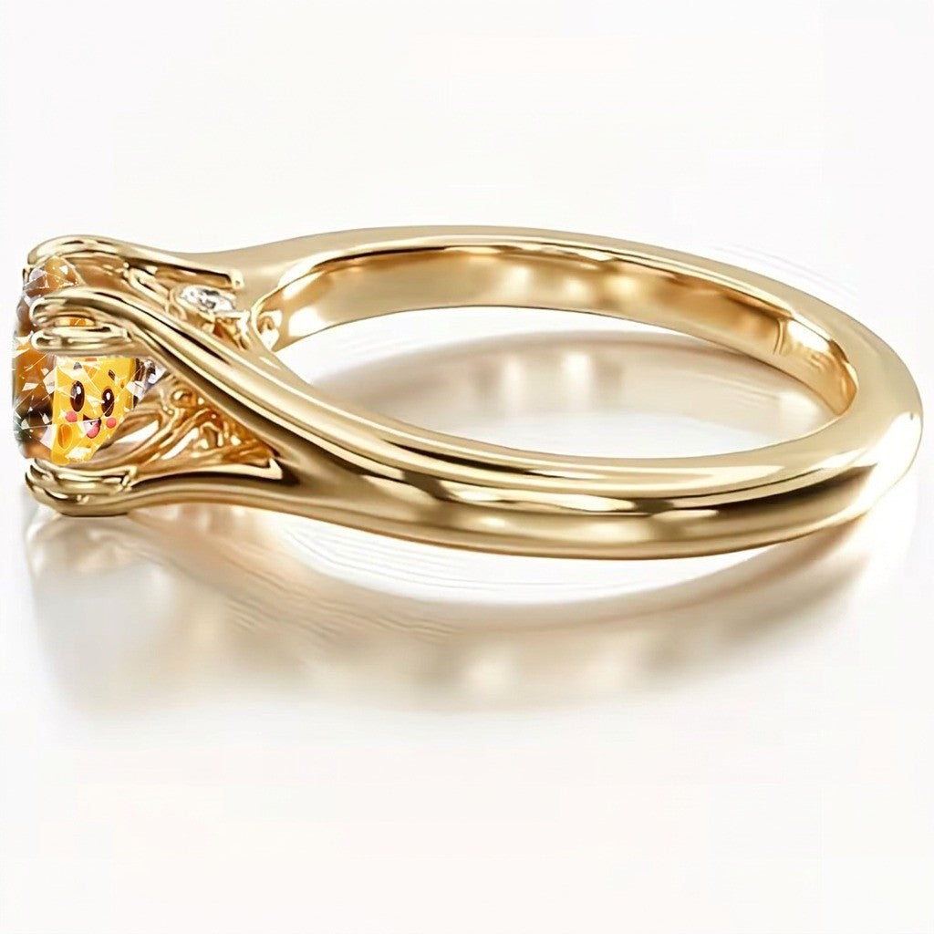 Smiling Cheese Crystal Ring