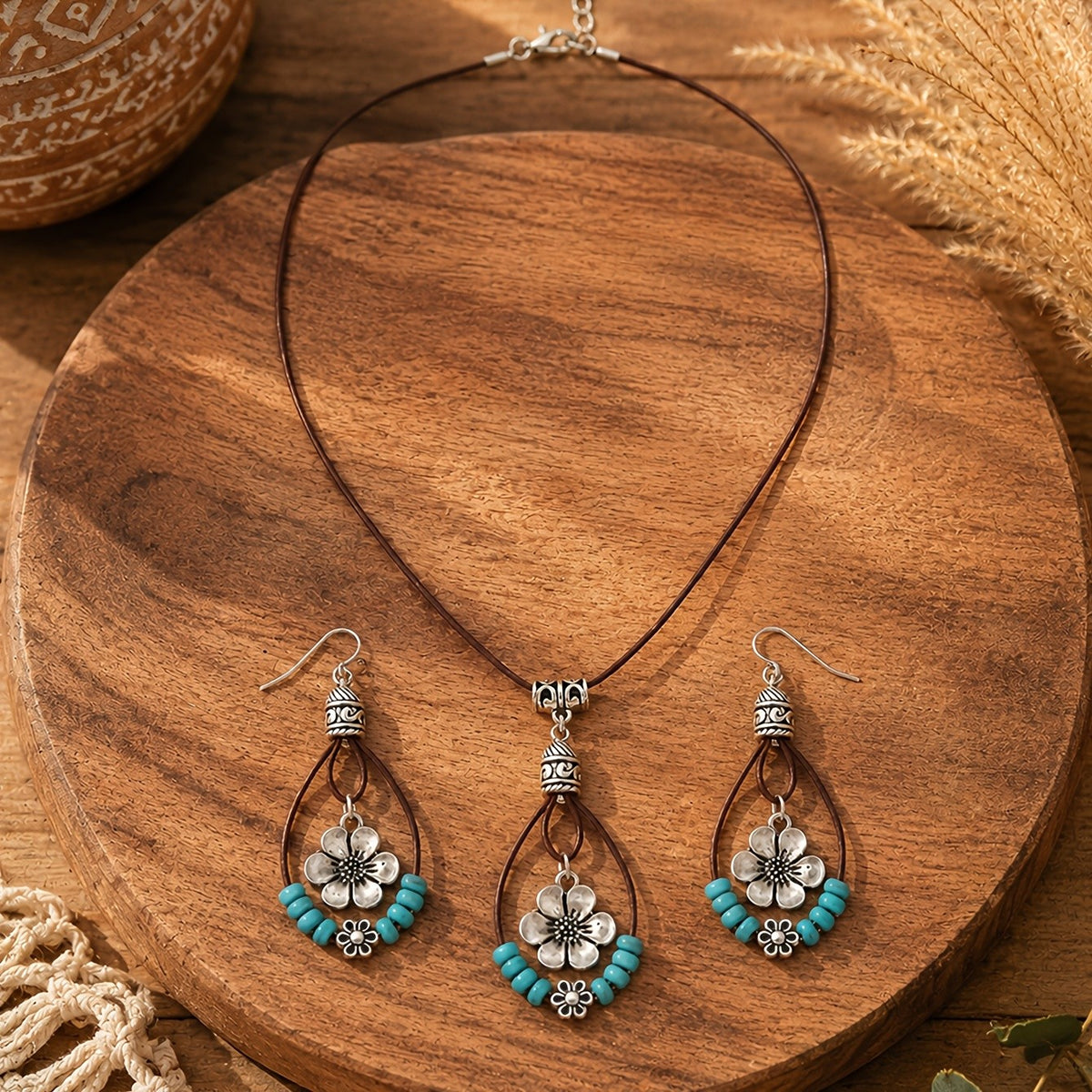 Floral Teardrop Jewelry Set