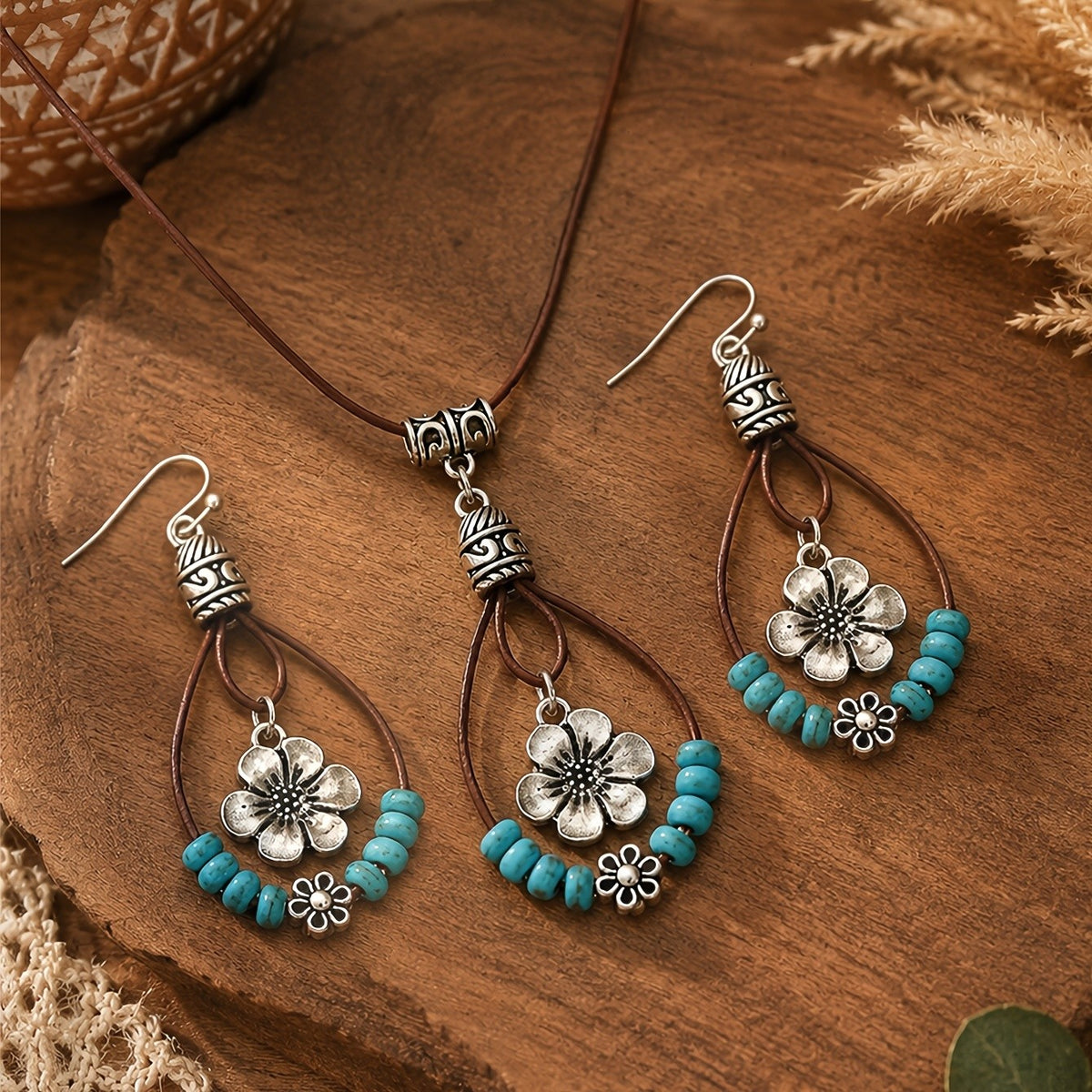 Floral Teardrop Jewelry Set