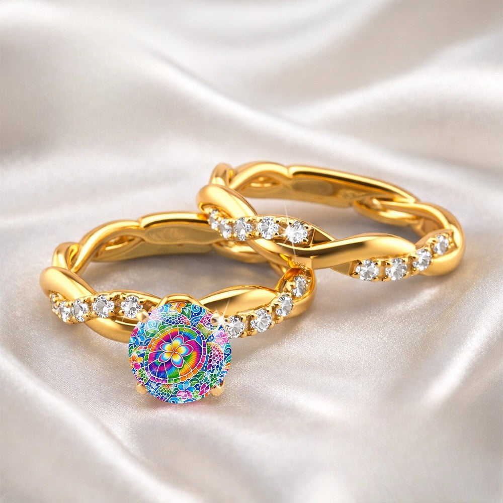 Colorful Mandala Twisted Ring