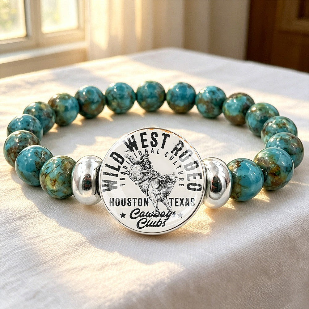 Rodeo Charm Turquoise Bead Bracelet
