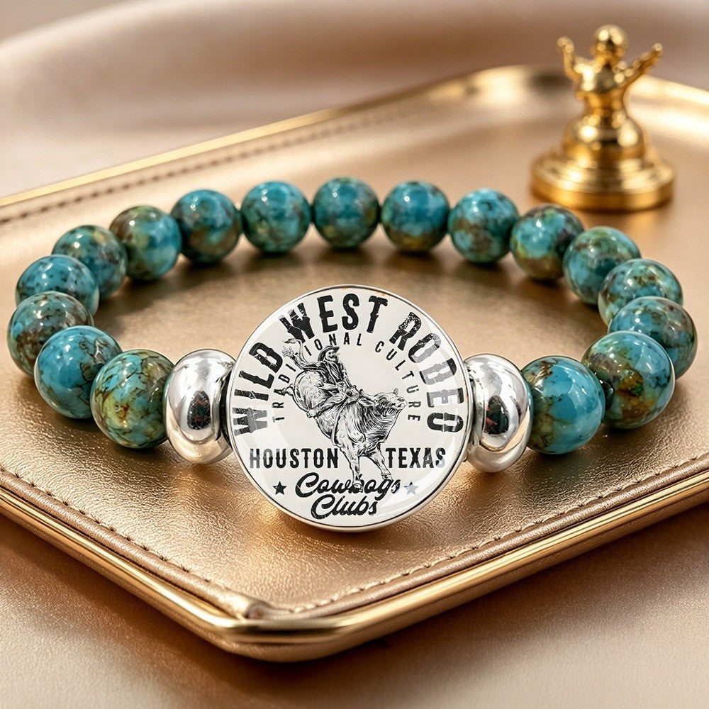 Rodeo Charm Turquoise Bead Bracelet