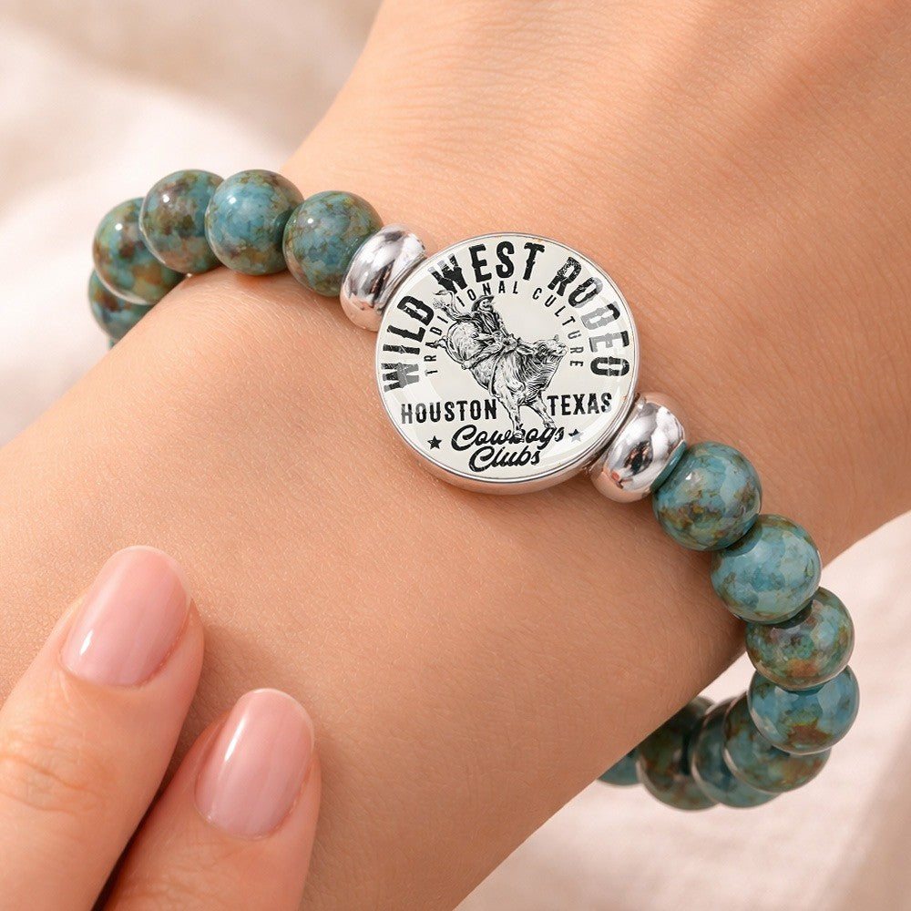Rodeo Charm Turquoise Bead Bracelet