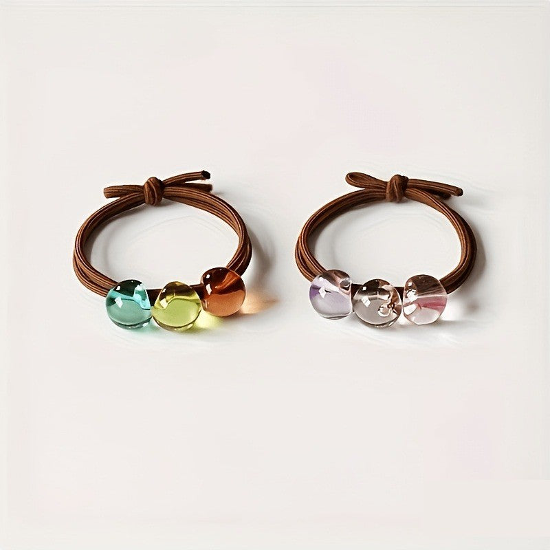 Crystal Bead Hair Tie Set