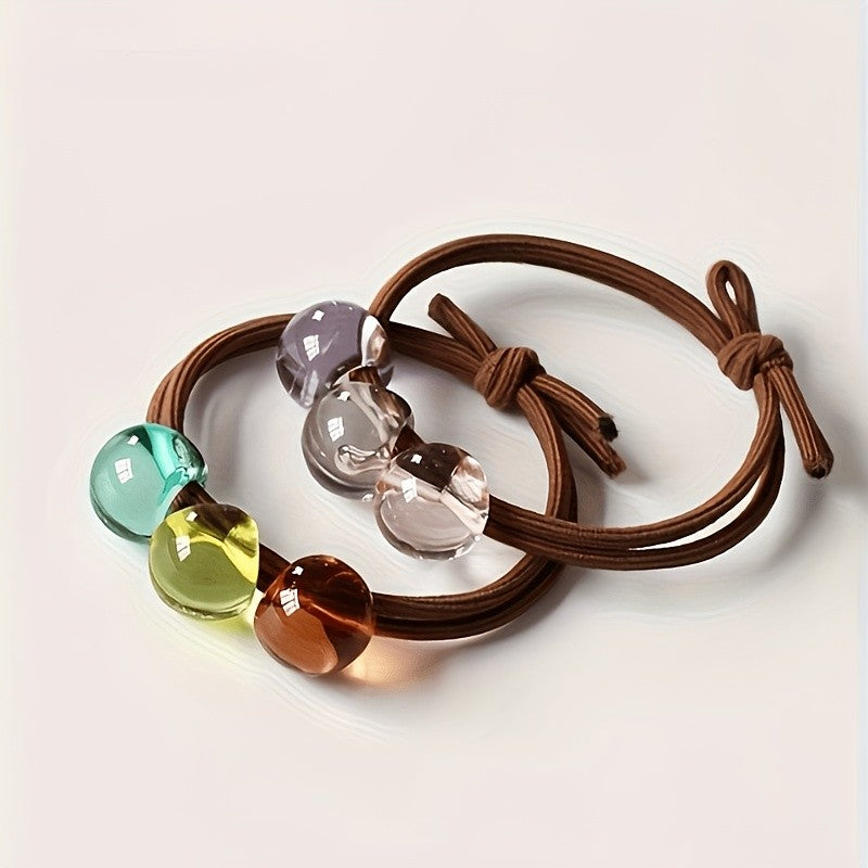Crystal Bead Hair Tie Set