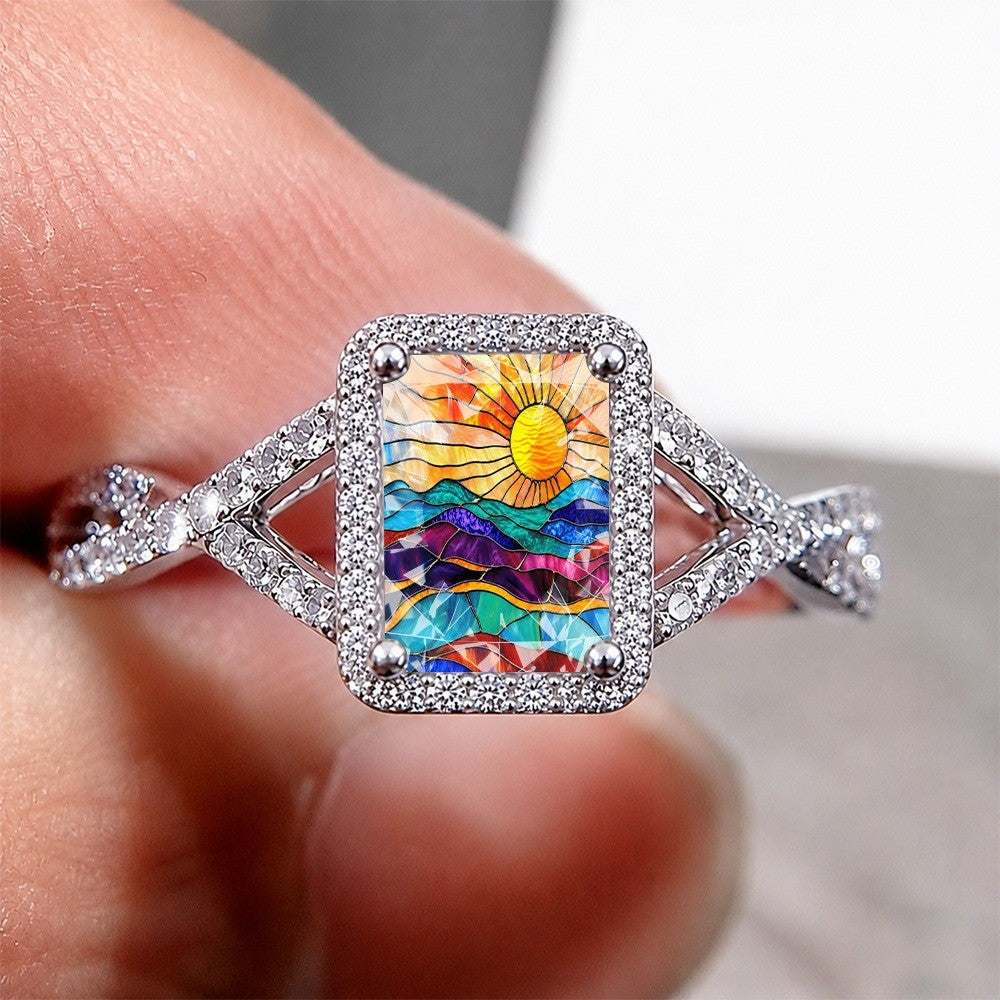 Colorful Sunset Landscape Ring