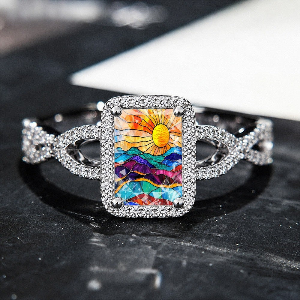 Colorful Sunset Landscape Ring