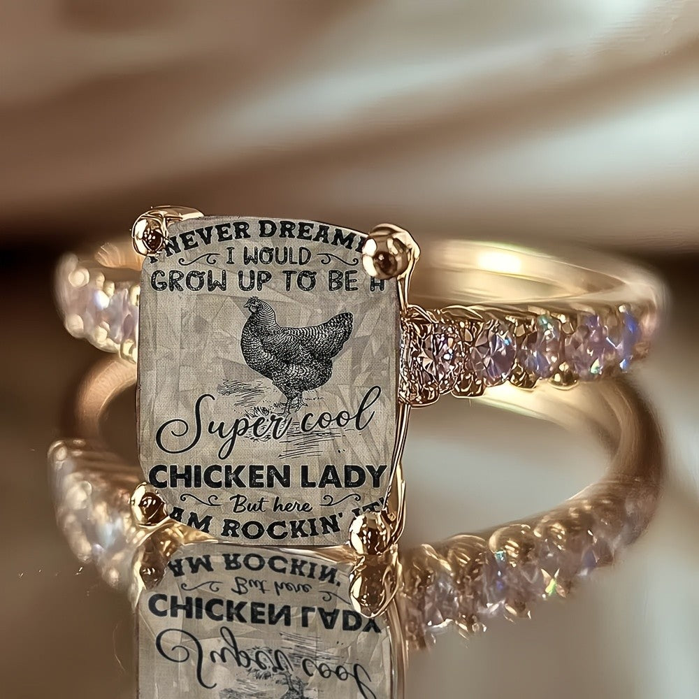 Chicken Lady Square Ring