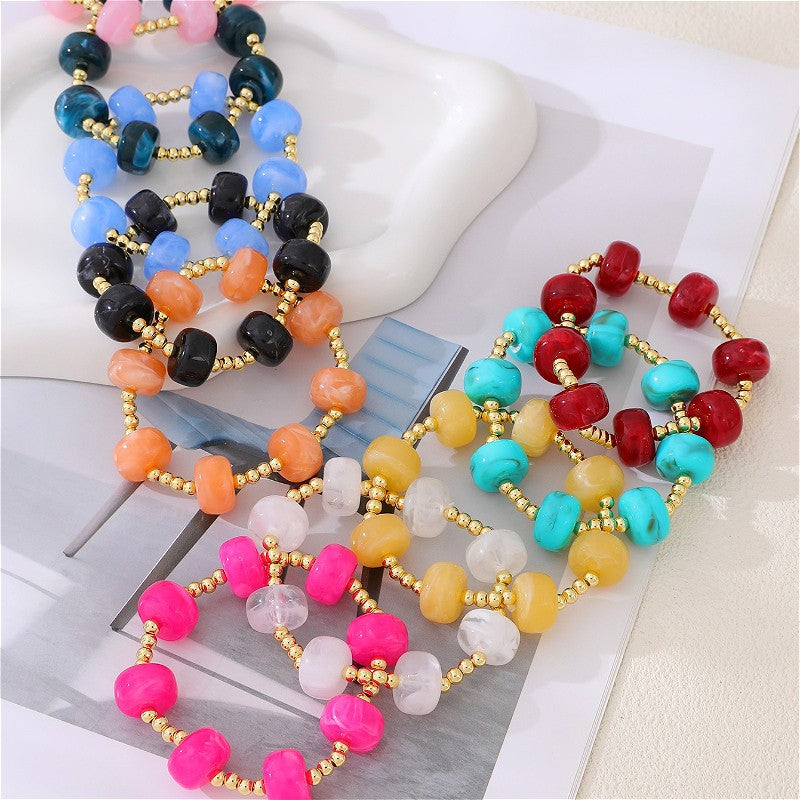 Multicolor Beaded Stretch Bracelet Set