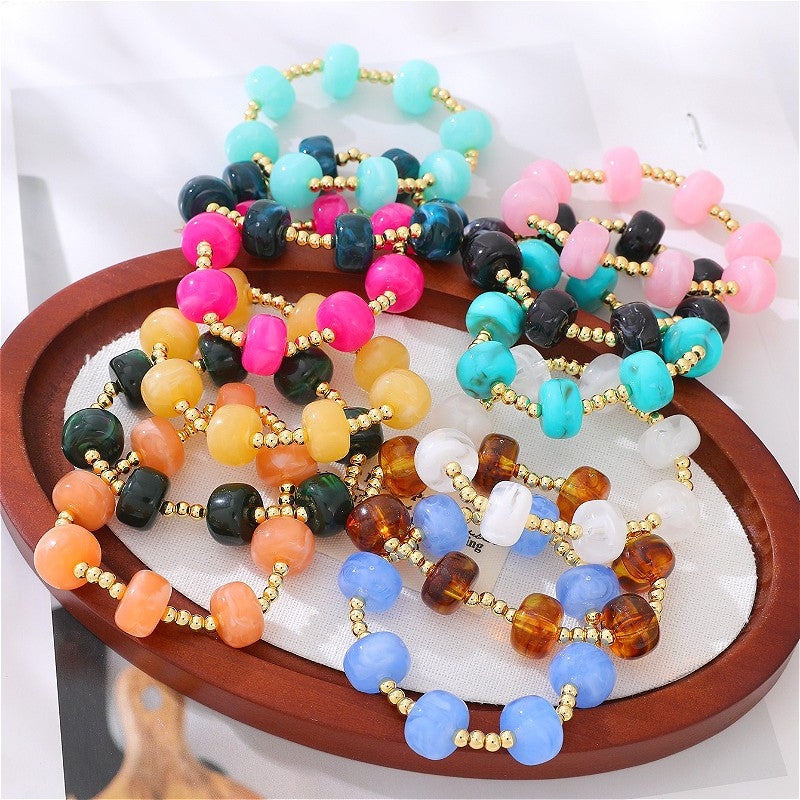 Multicolor Beaded Stretch Bracelet Set