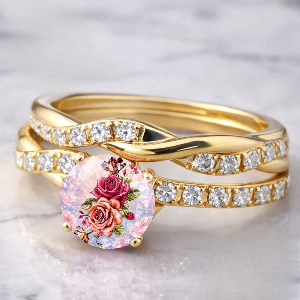 Rose Floral Twisted Ring