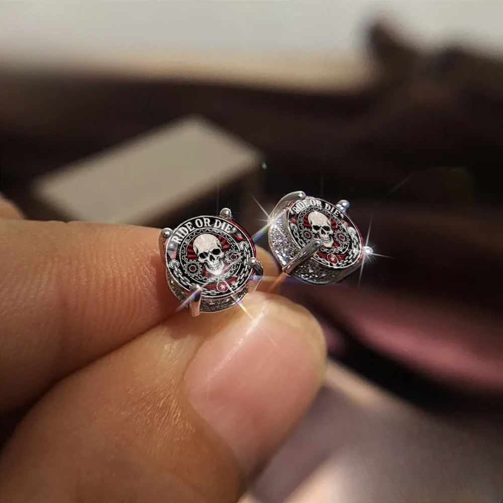 Skull Gear Stud Earrings