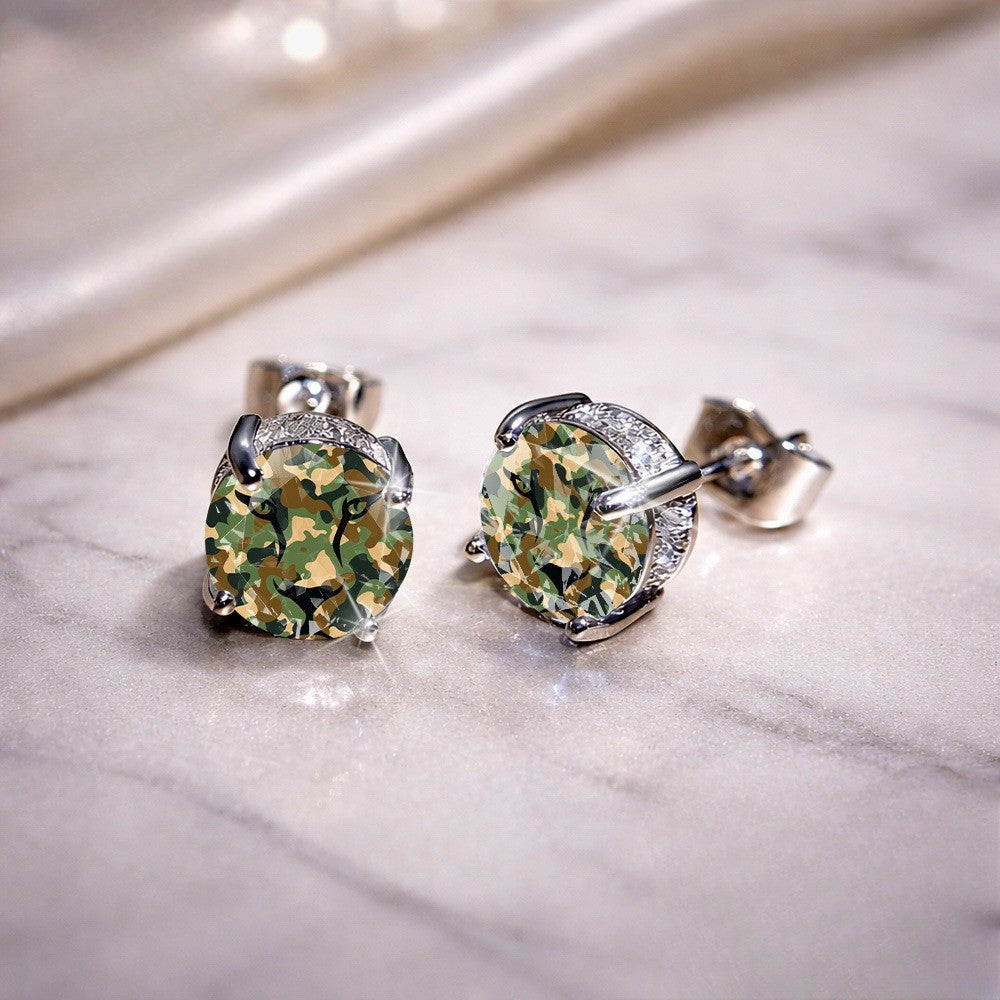 Camouflage Leopard Eye Stud Earrings