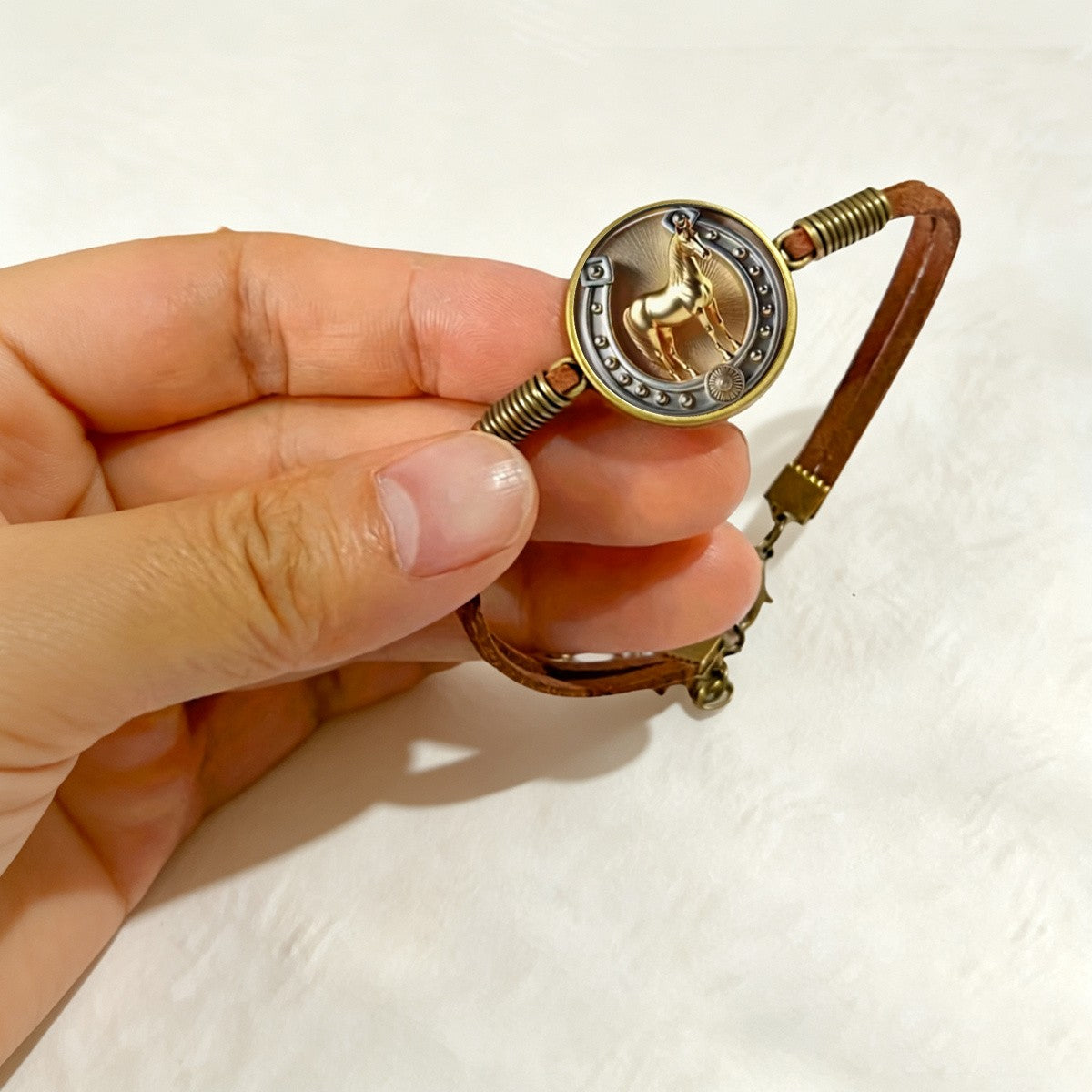 Horseshoe Horse Charm Bracelet
